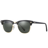 美国 Ray-Ban 雷朋 时尚潮流俱乐部经理人款黑色镜框绿色镜片太阳镜 RB3016 W0365 51mm