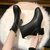 SUNTEK法式小短靴女鞋2021新款春秋马丁靴百搭单靴冬季加绒白色瘦瘦靴子(38 黑色（薄绒）)