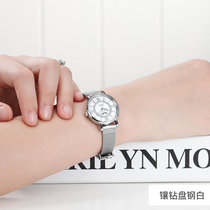 冠琴手表女士防水时尚石英表米兰尼斯表带韩版简约休闲女表腕表潮(红色)