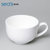 海的（seas）贝壳做的杯子 大容量早餐杯 奶茶杯 办公室茶杯 牛奶杯简约水杯贝瓷杯(白色 早餐杯)