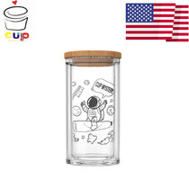 美国 cup mystery 进口 高硼硅玻璃材质双层加厚宇航员泡茶玻璃杯(tooth brush+杯盖 双层加厚宇航员玻璃杯)