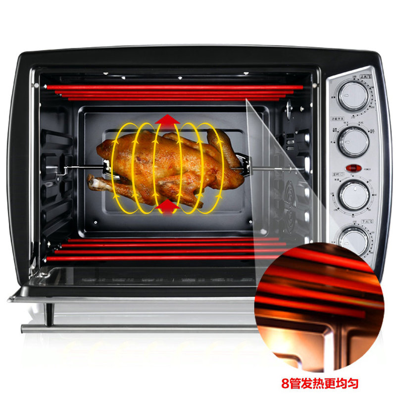 贝奥(beow)bo-k35 电烤箱 35升 8管发热 上下独立温控 热风转叉