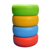 俊采云JCYK34幼儿园户外感统玩具塑料轮胎滚圈钻洞儿童多变滚圈彩色多用滚轮胎架子 塑料轮胎（单位：个）(默认 JCYK34)