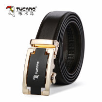 啄木鸟/TUCANO 新品男士腰带自动扣时尚牛二层皮皮带时尚青年款(咖啡色 单圈)