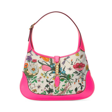 guccijackie系列花卉印花中号圆底包5501529zibg粉色时尚百搭