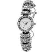 时光一百 时尚玲珑水钻珠宝链女士石英腕表W50034L.03A（钢色）