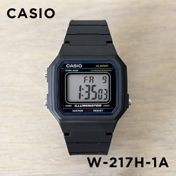 卡西欧手表CASIO W-218H-1A户外运动时尚腕表复古方块防水电子表(W-217H