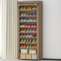 蜗家10层加大防尘简易鞋柜自由组装鞋橱储物柜10C(咖啡色 1)