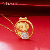 CaldiceKris （中国CK）十二生肖之狗钻石项链CK-OXSK(黄色)