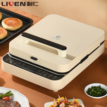 利仁（Liven)电饼铛家用上下盘可单独加热20mm加深烤盘不粘涂层电煎饼机烧烤盘C-8(可拆易清洗)