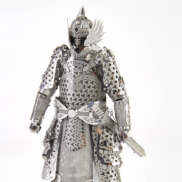 拼酷全金属diy立体拼装模型大汉将军战甲银色