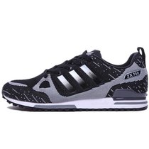 阿迪达斯2015 夏季新款男女跑步鞋 Adidas zx750飞线跑步鞋三叶草男鞋女鞋透气运动鞋(黑银 44)