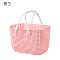 手提仿藤编浴室洗澡收纳篮E397桌面塑料置物零食玩具收纳筐lq5055