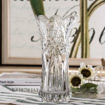 欧式加厚水晶玻璃花瓶厚重家居摆件鲜花富贵竹插花瓶花器客厅装饰(30CM-白菜 高约30cm 口径约14cm)