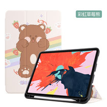 苹果ipadpro2020保护套带笔槽11英寸平板电脑翻盖智能休眠皮套三折支架硅胶全包防摔磁吸创意卡通可爱保护壳(图2)