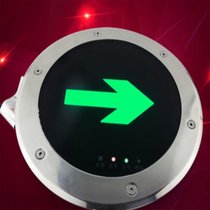 俊采云JYCV11安全出口指示灯牌消防应急地面埋灯圆形嵌入式地标LED疏散标志灯 （圆形）160MM 直向（单位：个）(绿色 JYCV11)