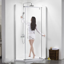 莱博顿钻石型淋浴房简易浴室洗澡卫生间整体冲凉雨屏风玻璃隔断门WC3231(1000*1000含底盆)