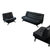 办公沙发床简约现代三人位可折叠商务接待办公室沙发茶几组合套装(单人+单人+三人（黑色）)