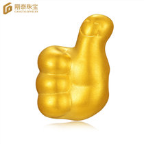 刚泰珠宝 3D硬金黄金转运珠足金路路通手串珠子充满正能量 为你点赞