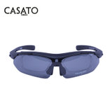 卡莎度(CASATO)骑行眼镜 户外运动防冲击偏光太阳镜 骑行防风护目镜装备 司机防护眼镜(砂黑)