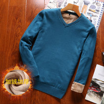 龙中龙 毛衣男士针织衫冬季韩版潮流加绒加厚款秋冬装(天蓝色 XL)