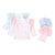 Petitkami2021秋冬婴童花卉印花网纱荷叶边长袖长裤分体套装(80 蓝色套装)