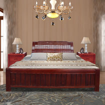 新款现代实木床婚床1.8米大床成人床简易床木板床(C257 默认)