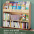 儿童书架收纳架一体落地实木置物架飘窗幼儿园绘本架简易移动书柜(移动款-双层大号-无抽)