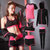 新款瑜伽服套装5件套跑步速干衣长袖专业运动健身服套装女tp1733(玫红色5件套 L)