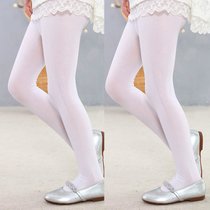 儿童钢丝袜魔力袜高密度丝袜女薄款防勾丝光腿连裤袜神器春秋微厚(连袜款白色2条 XL码建议身高140-160cm)