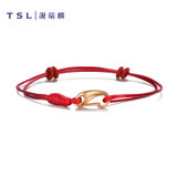 谢瑞麟 红色手绳可穿珠转运珠手绳61893  编织绳串珠