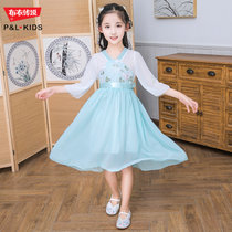女童夏季新款古装汉服大儿童超仙襦裙小女孩中国风夏装连衣裙子(150 绿色)
