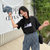 蒂克罗姆粉色星球纯棉T恤T5192(黑色 4XL)
