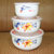 喜米 陶瓷密封耐高温保鲜碗三件套 微波可适用 多花色可选(青荷保鲜碗)