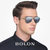 暴龙BOLON2016新款太阳镜男时尚蛤蟆镜高清偏光驾驶镜BL8001(D90哑白+银色 D90哑白+银色)