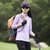 LUCKYDEER/幸运鹿夏季户外女装运动速干衣长袖立领透气防紫外线跑步T恤(浅紫 XL)