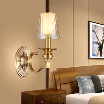 欧菲玛丽 全铜吊灯欧式餐厅客厅卧室复式楼别墅奢华LED灯具(暖色光源 单头壁灯)