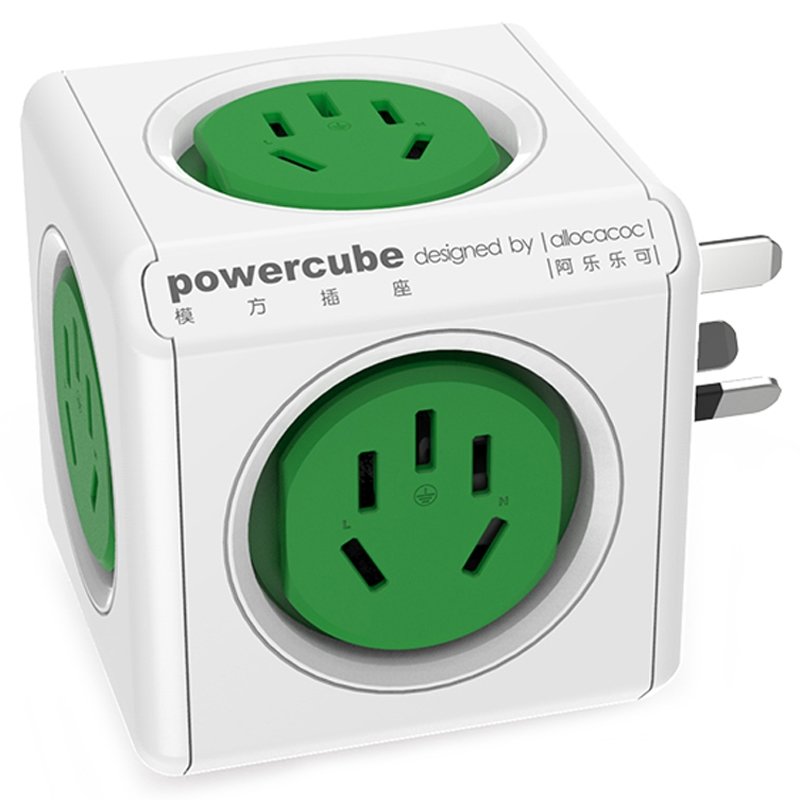 allocacoc阿乐乐可powercube魔方插座5100五孔绿色