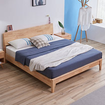 A家 日式纯实木床北欧原木床1.2米1.5米1.8米简约现代床实木主卧次卧双人床(单床 1.5米)