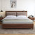 北欧实木床1.5米1.8m金丝胡桃木软靠包床现代简约双人床卧室家具(1.5*2米胡桃色 床+床垫+床头柜*1)