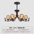 新款现代简约轻奢北欧吊灯客厅魔豆吊灯创意个性家用现代鹿头灯卧室餐厅灯（赠送配套灯泡）(158-6（琥珀色灯罩）)