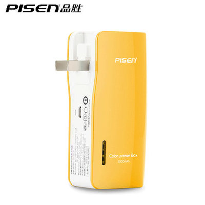 品胜（PISEN）7500毫安 移动电源/充电宝 自带插头彩霸 手机平板通用(金桔橙 5000毫安)