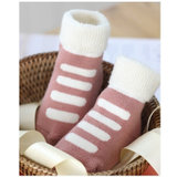 秋冬婴儿袜子0-3-6-12个月儿童袜子宝宝加厚防滑袜中筒袜1-2-3岁(红色 2-4岁)