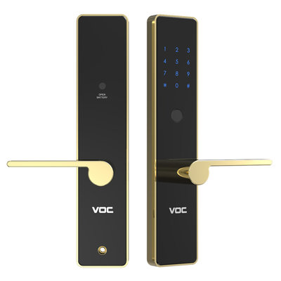 VOC指纹锁C7黑金 家用指纹锁防盗门电子密码门锁