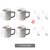 日式马克杯陶瓷杯子女生夏季情侣喝水杯家用办公室男生咖啡杯茶杯(竖纹马克杯4个(送树叶勺4个))