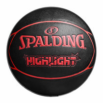 斯伯丁篮球官方室内外耐磨7号成人比赛PU蓝球76-868Y(黑红双色 7号球)
