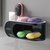 肥皂盒免打孔吸盘壁挂式创意双层沥水架家用卫生间浴室香皂置物架(经典黑【基础款】)