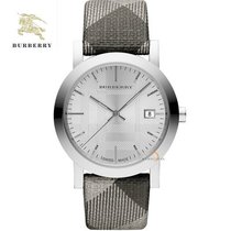  Burberry 巴宝莉女士手表 时尚格纹皮带圆盘显日历石英手表BU1869 