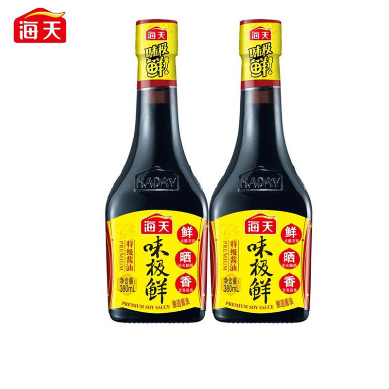 海天味极鲜小瓶装380ml2瓶上色提鲜炒菜蘸酱凉拌调味