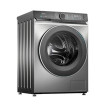 美的（Midea）MG100V90WIADY洗衣机全自动滚筒大容量10公斤 家用洗衣机变频除菌智能投放变频 智能家电(灰色 10公斤)